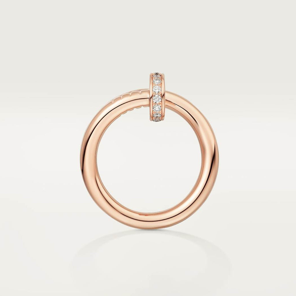 Cartier 18K rose gold nail ring with diamonds is available all sizes