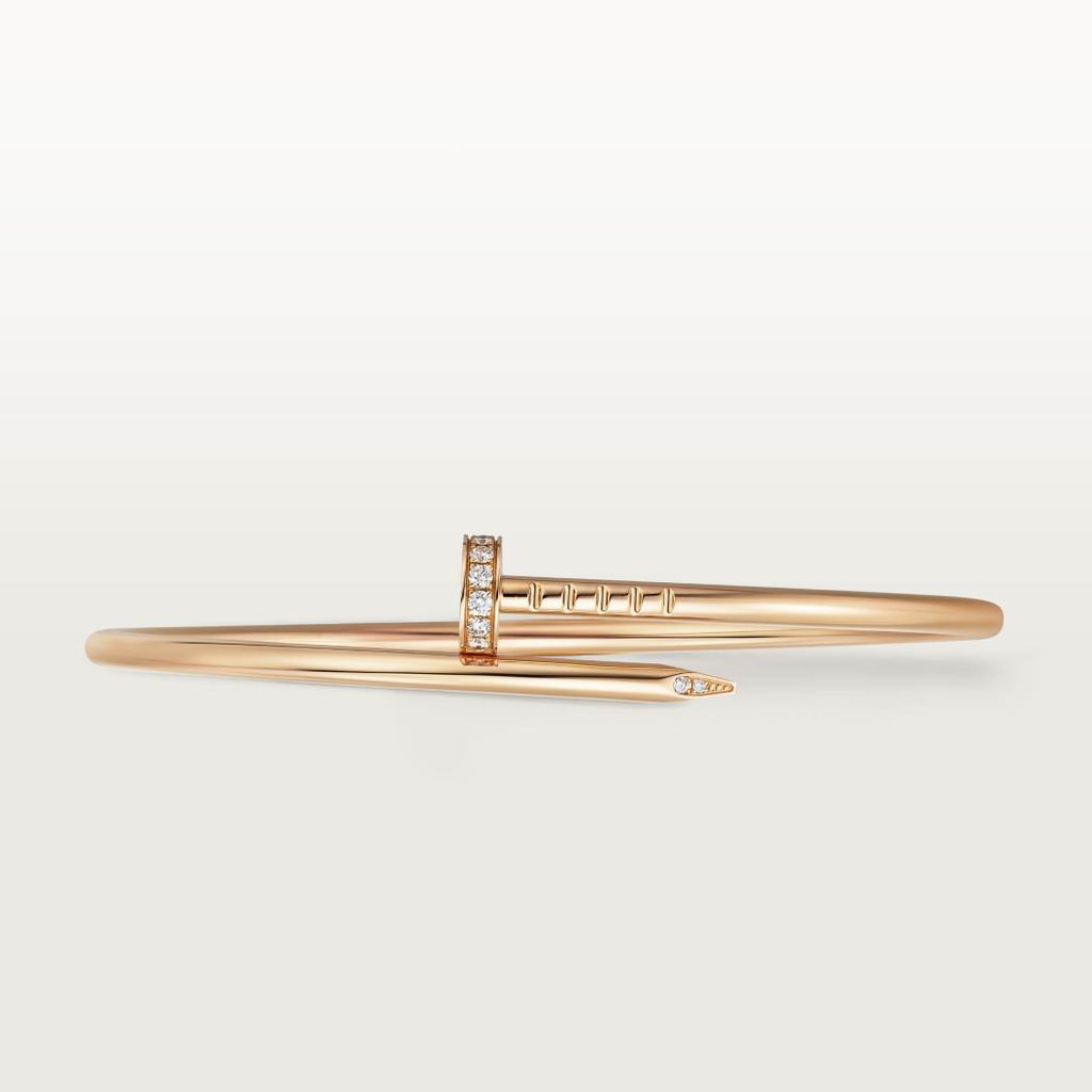 Cartier 18K gold small nail bracelet with inverted diamonds