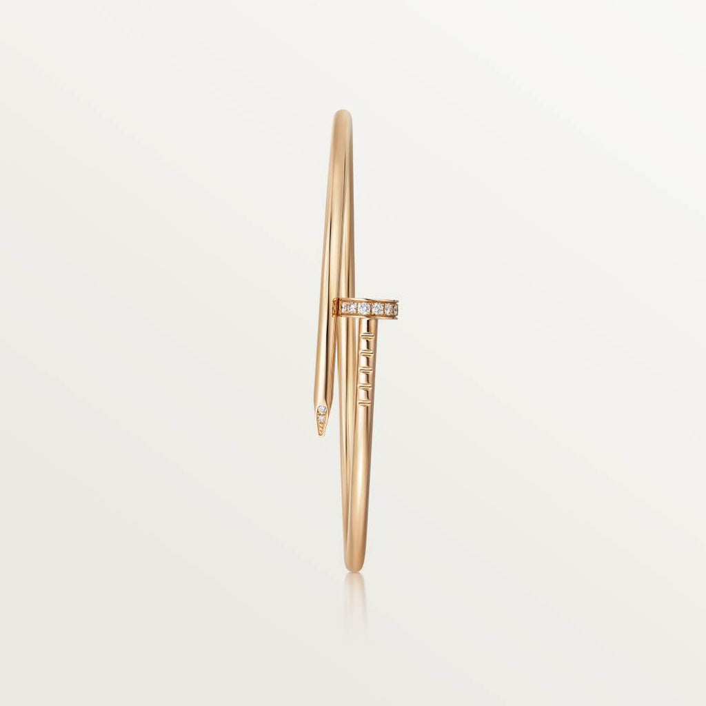 Cartier 18K gold small nail bracelet with inverted diamonds