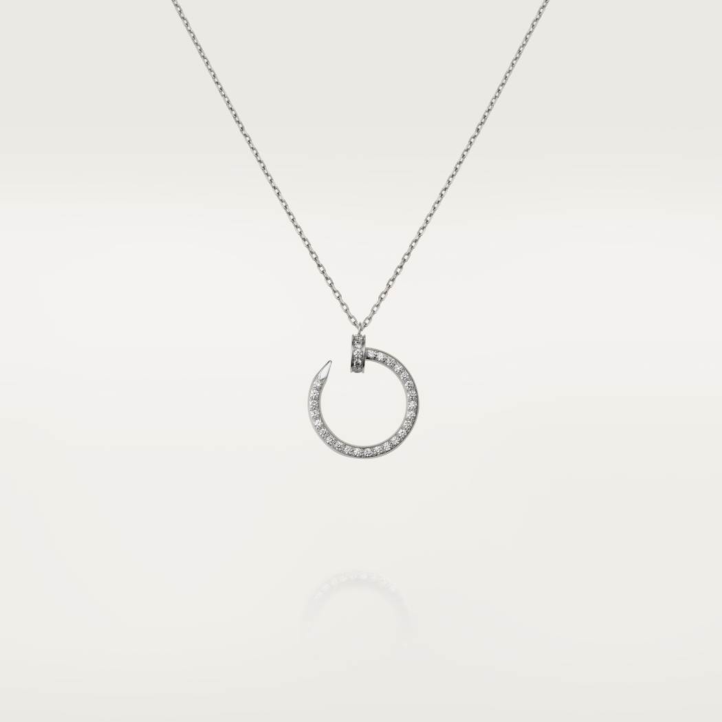 Cartier 18K white gold nail pendant paired with full of diamonds necklace JUSTE UN CLOU