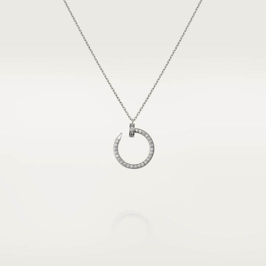 Cartier 18K white gold nail pendant paired with full of diamonds necklace JUSTE UN CLOU