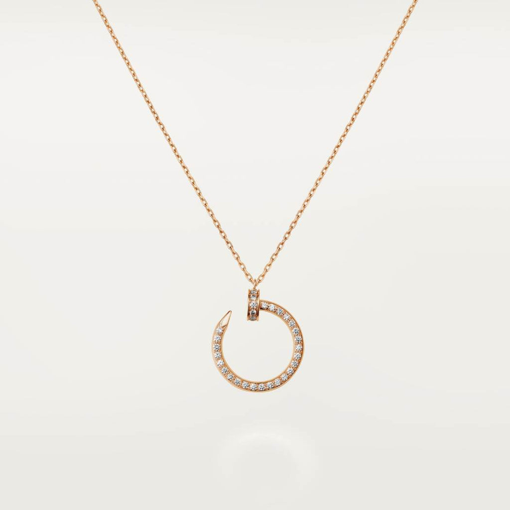 Cartier 18K rose gold nail pendant paired with full of diamonds necklace JUSTE UN CLOU