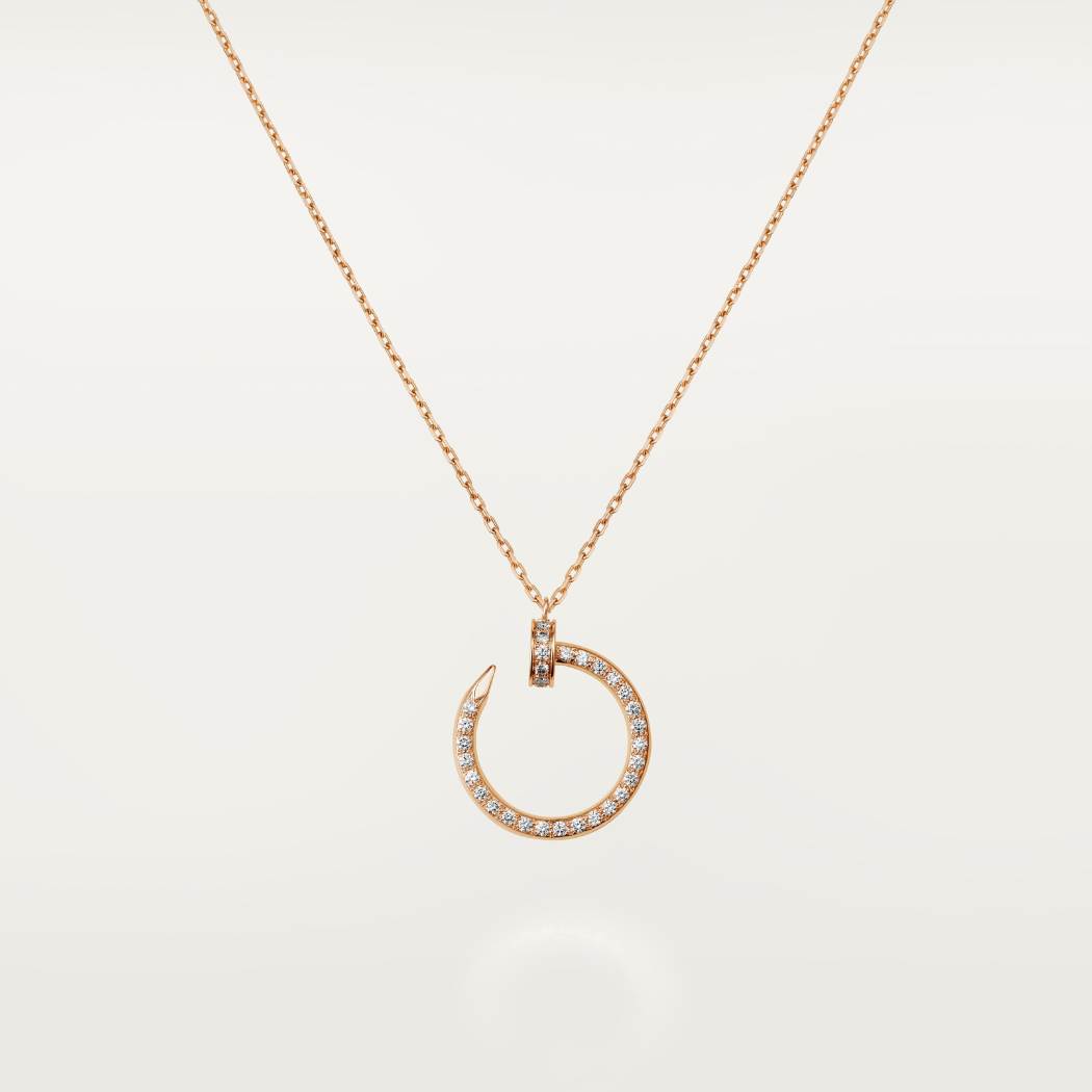 Cartier 18K rose gold nail pendant paired with full of diamonds necklace JUSTE UN CLOU