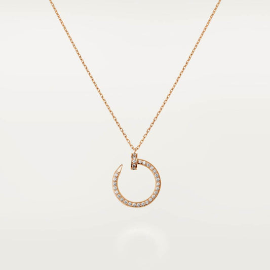 Cartier 18K rose gold nail pendant paired with full of diamonds necklace JUSTE UN CLOU