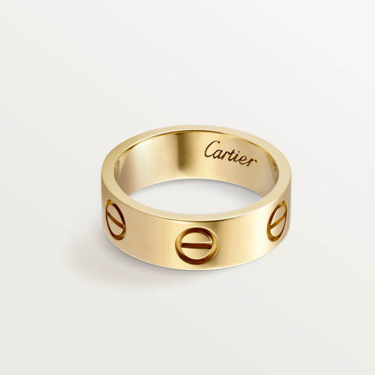 Cartier 18K gold classic LOVE ring 5mm wide without diamonds