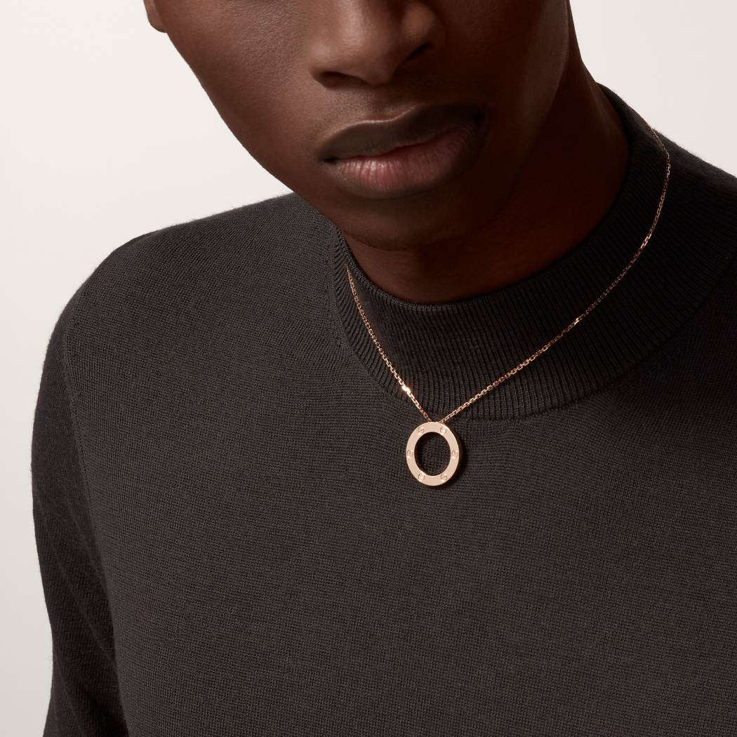 Cartier 18K rose gold LOVE pendant necklace without diamonds
