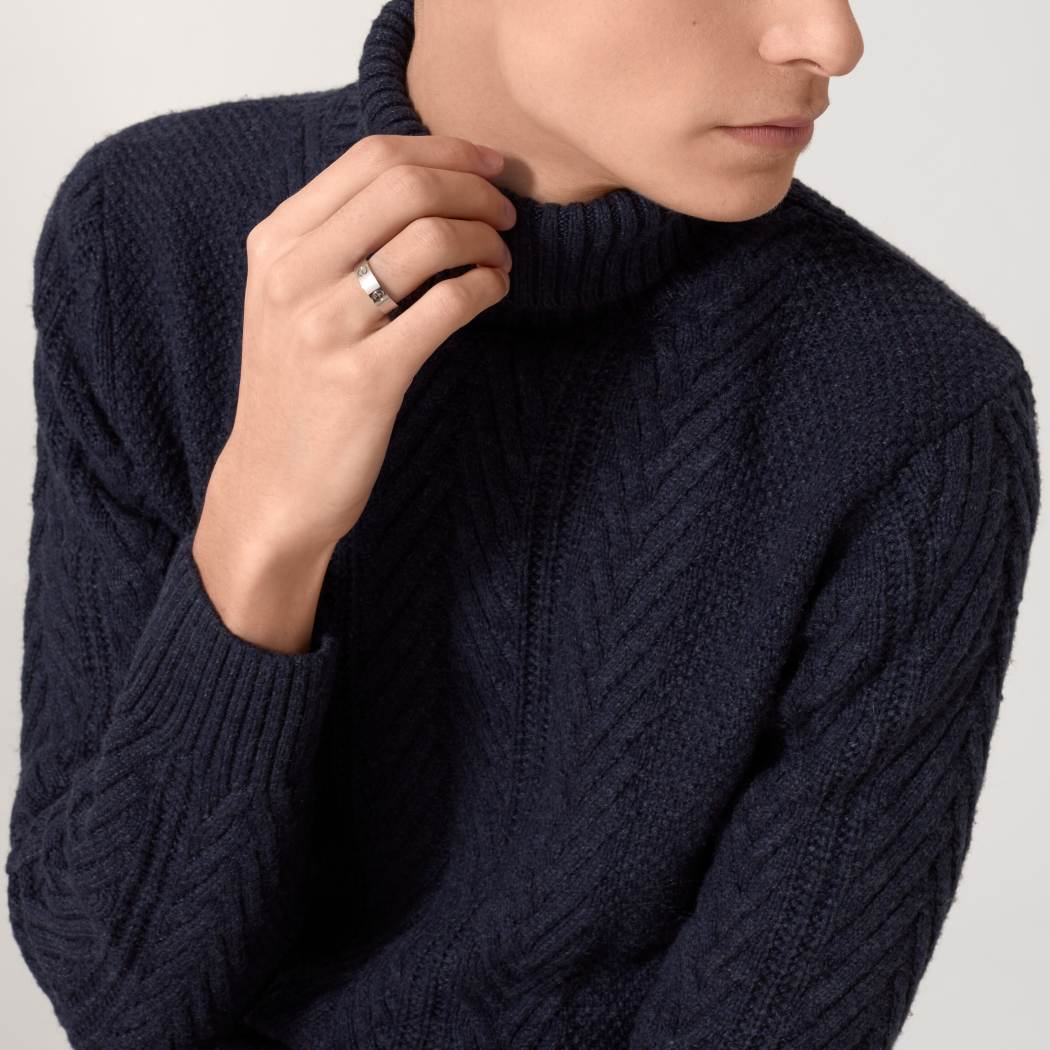 Cartier 18K white gold classic LOVE ring 5mm wide without diamonds