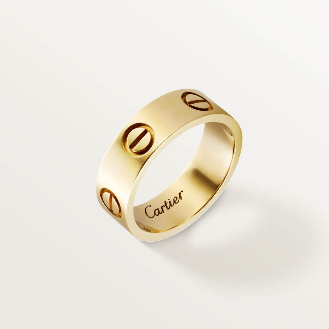 Cartier 18K gold classic LOVE ring 5mm wide without diamonds