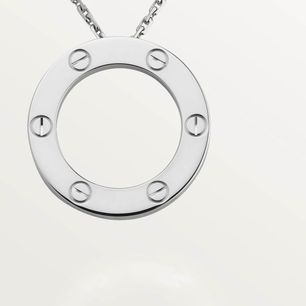 Cartier 18K white gold LOVE pendant necklace without diamonds