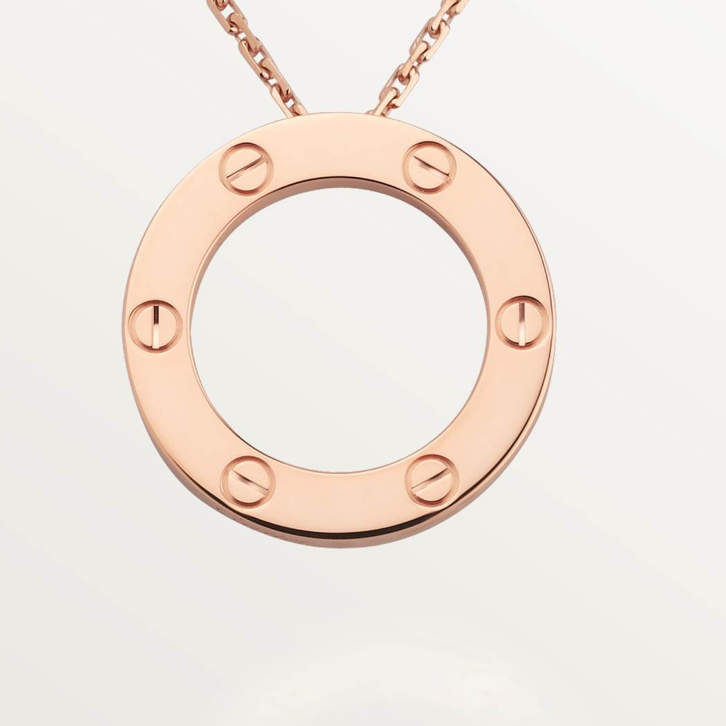 Cartier 18K rose gold LOVE pendant necklace without diamonds