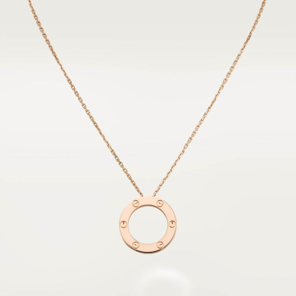 Cartier 18K rose gold LOVE pendant necklace without diamonds