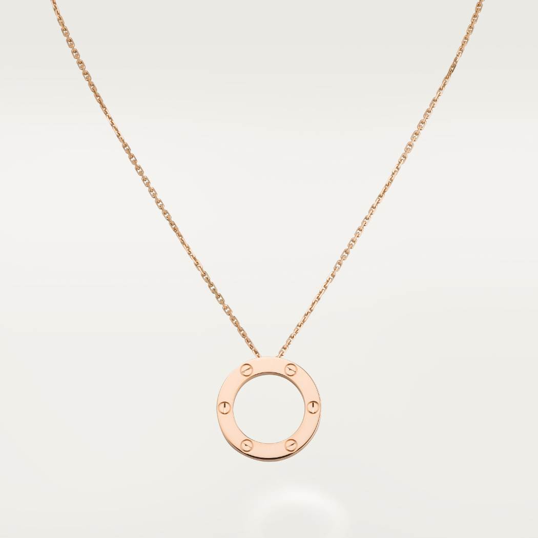 Cartier 18K rose gold LOVE pendant necklace without diamonds