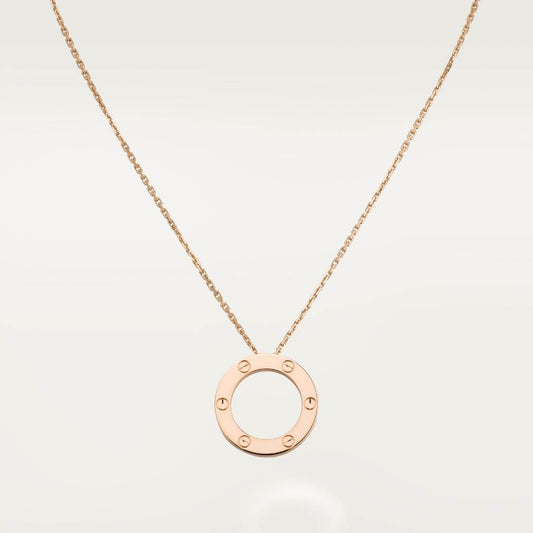 Cartier 18K rose gold LOVE pendant necklace without diamonds