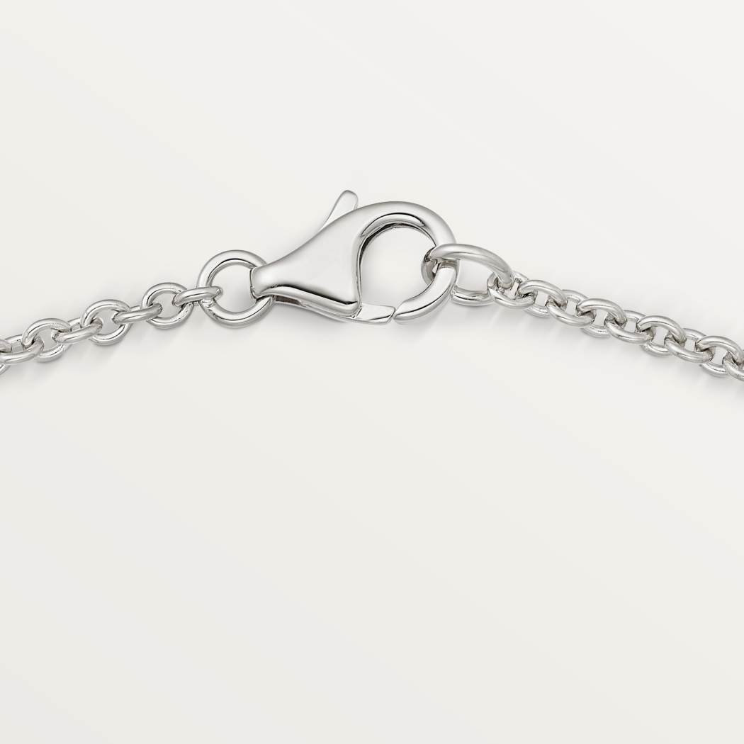 Cartier 18K white gold LOVE two-ring pendant necklace without diamonds