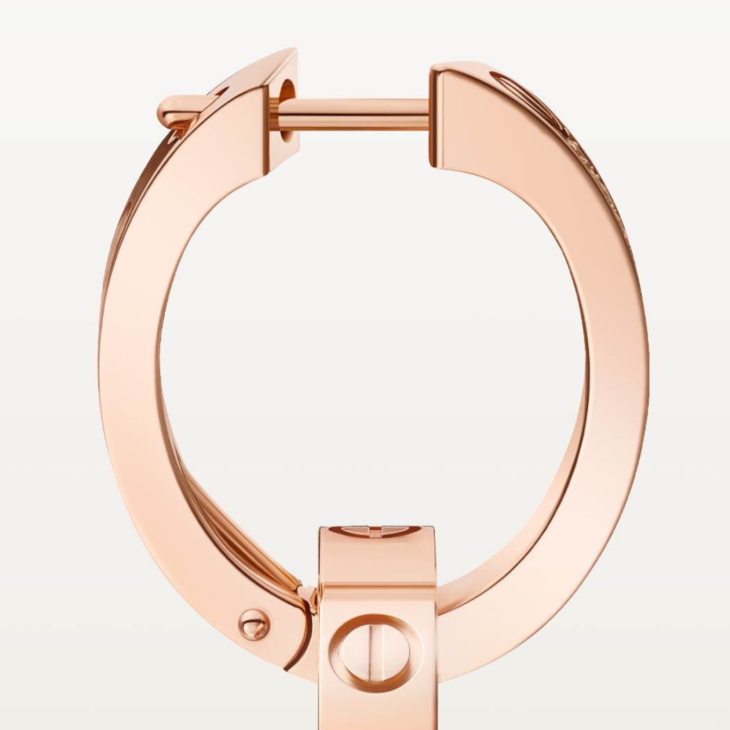 Cartier 18K rose gold LOVE round 2-ring earrings without diamonds