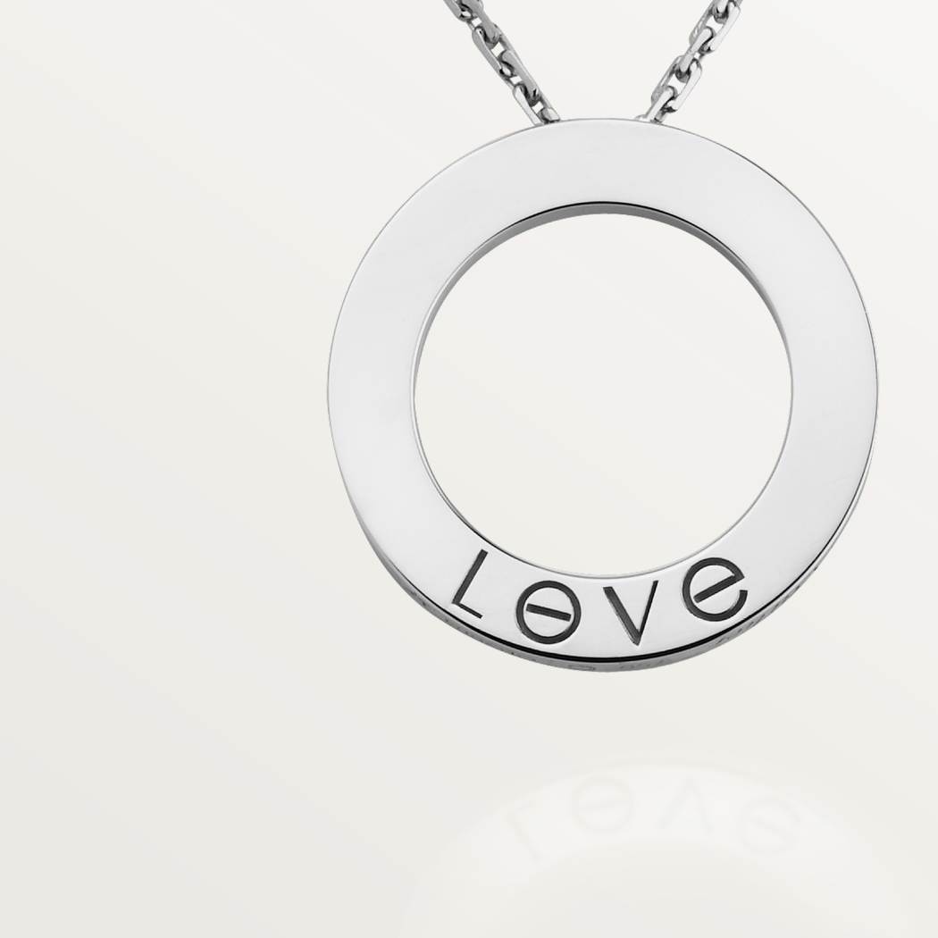 Cartier 18K white gold LOVE pendant necklace without diamonds