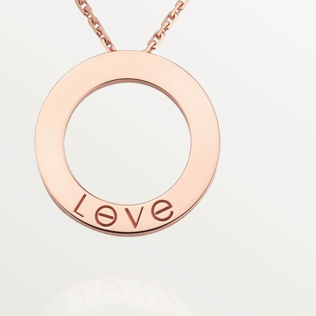 Cartier 18K rose gold LOVE pendant necklace without diamonds