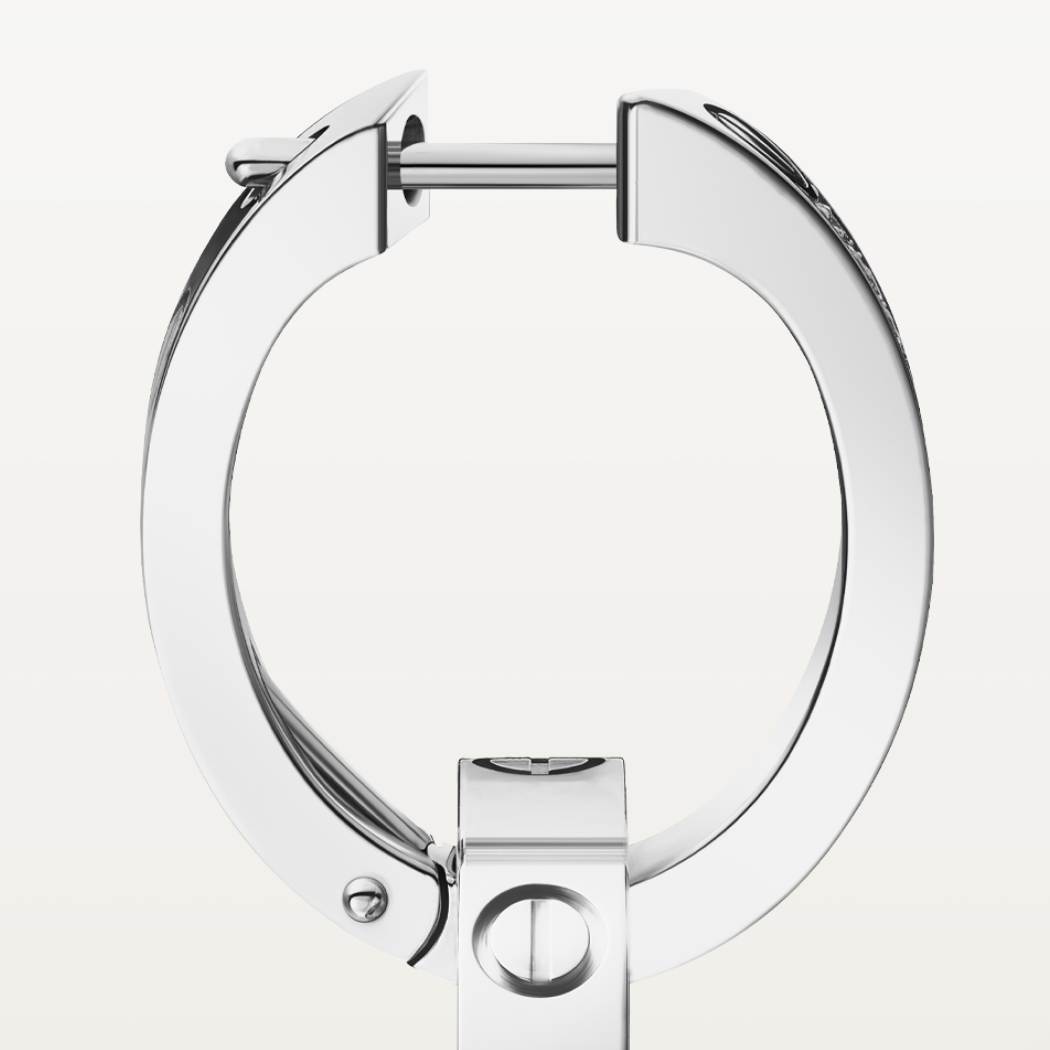 Cartier 18K white gold LOVE round 2-ring earrings without diamonds