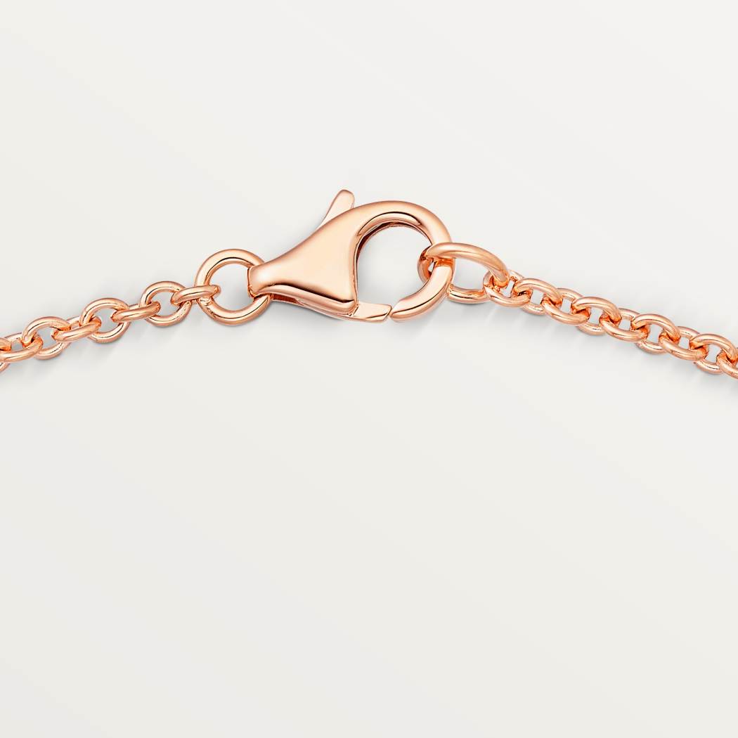 Cartier 18K rose gold LOVE two-ring pendant necklace without diamonds