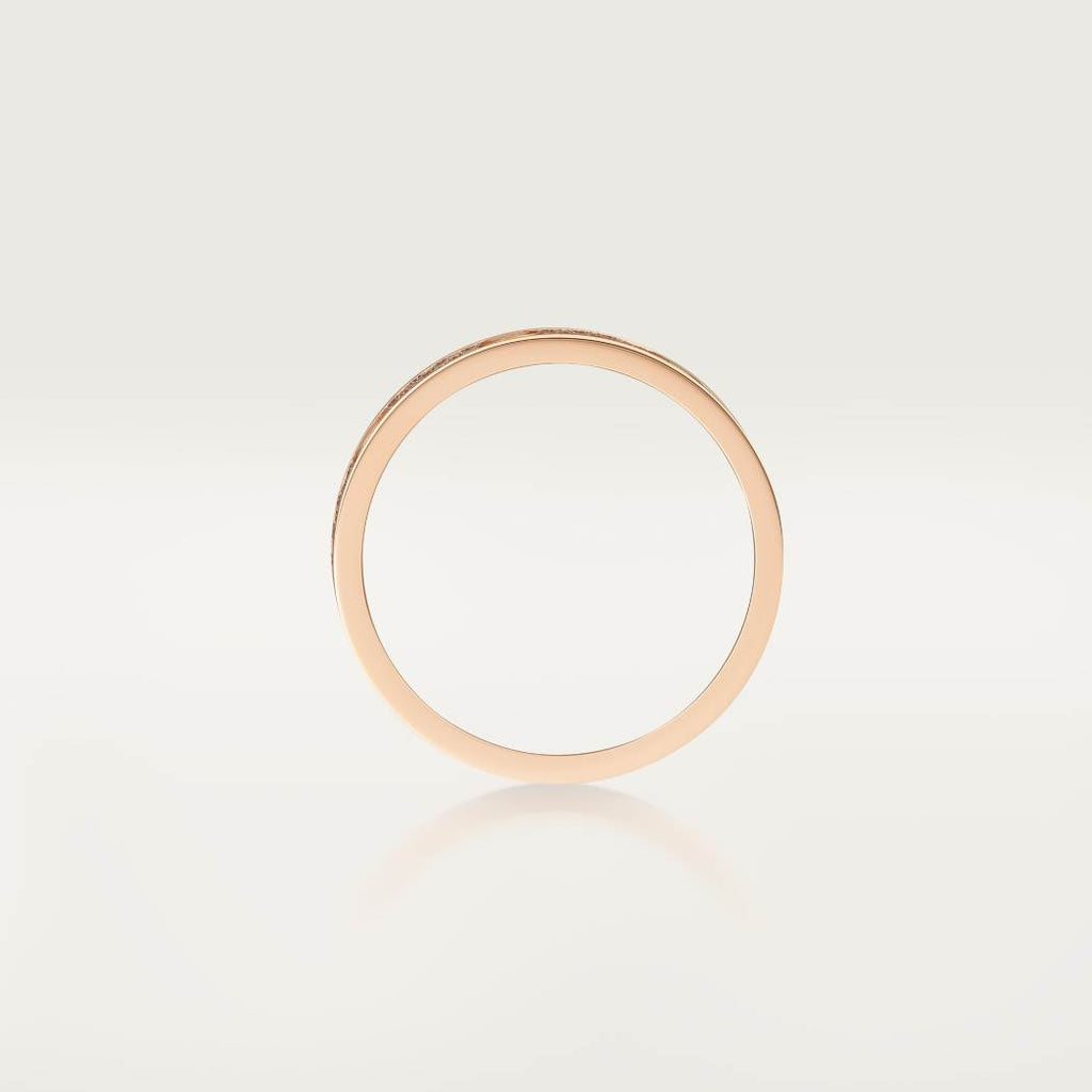 Cartier 18K rose gold LOVE ring 5mm with 3 rows of diamonds