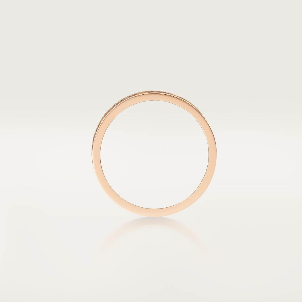 Cartier 18K rose gold LOVE ring 5mm with 3 rows of diamonds