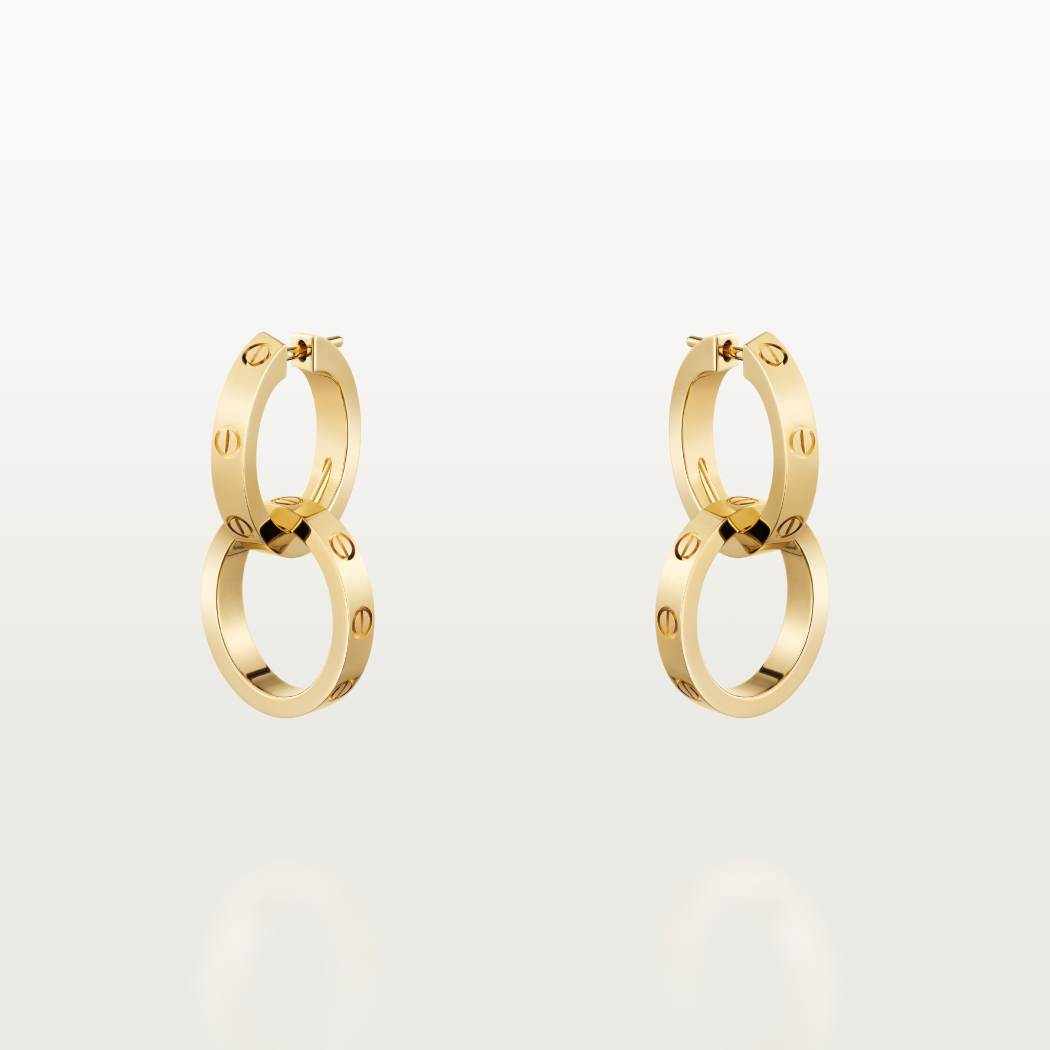 Cartier 18K gold LOVE round 2-ring earrings without diamonds