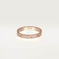 Cartier 18K rose gold LOVE small ring with 2 rows of diamonds