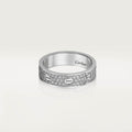Cartier 18K Wihte gold LOVE ring 5mm with 3 rows of diamonds