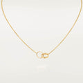 Cartier 18K gold LOVE two-ring pendant necklace without diamonds
