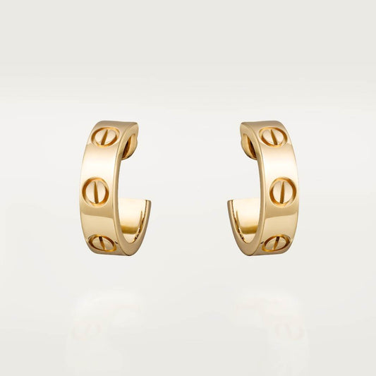 Cartier 18K gold LOVE round earrings without diamonds