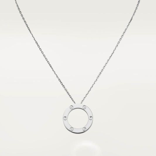 Cartier 18K white gold LOVE pendant necklace without diamonds