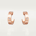 Cartier 18K rose gold LOVE round 2-diamond earrings