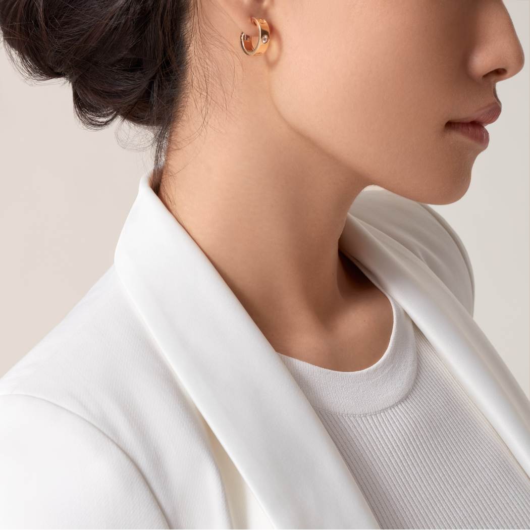 Cartier 18K gold LOVE round 2-diamond earrings