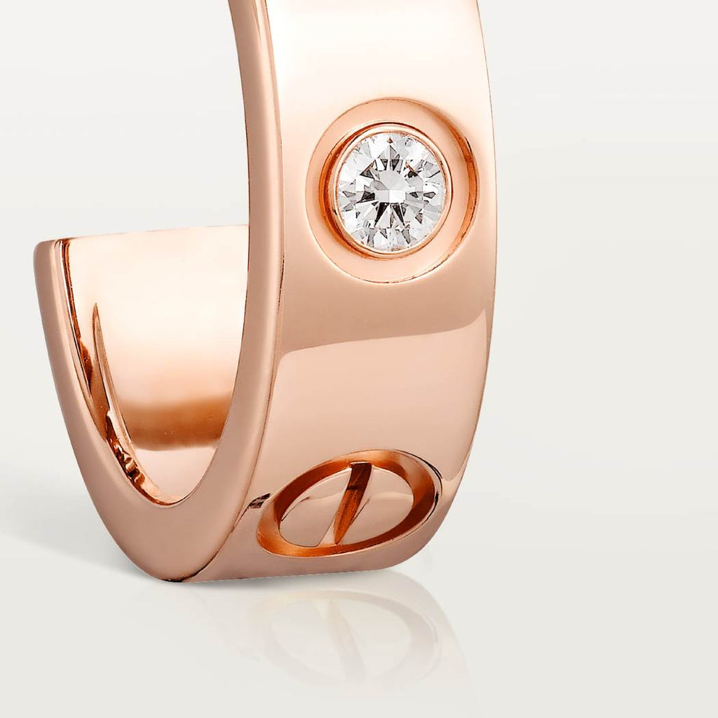 Cartier 18K rose gold LOVE round 2-diamond earrings