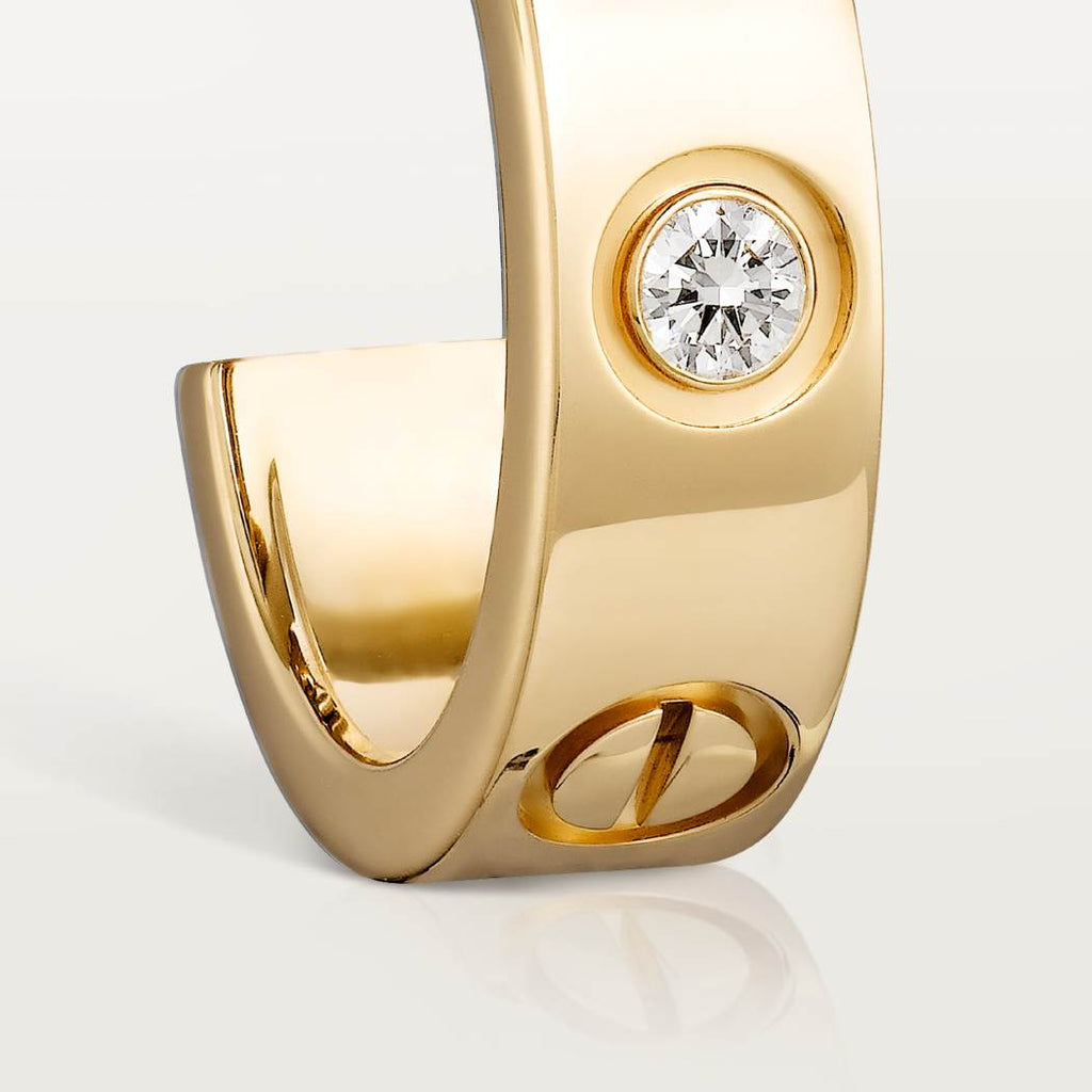 Cartier 18K gold LOVE round 2-diamond earrings