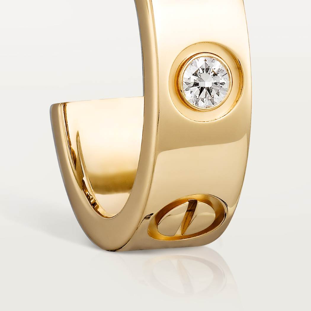 Cartier 18K gold LOVE round 2-diamond earrings