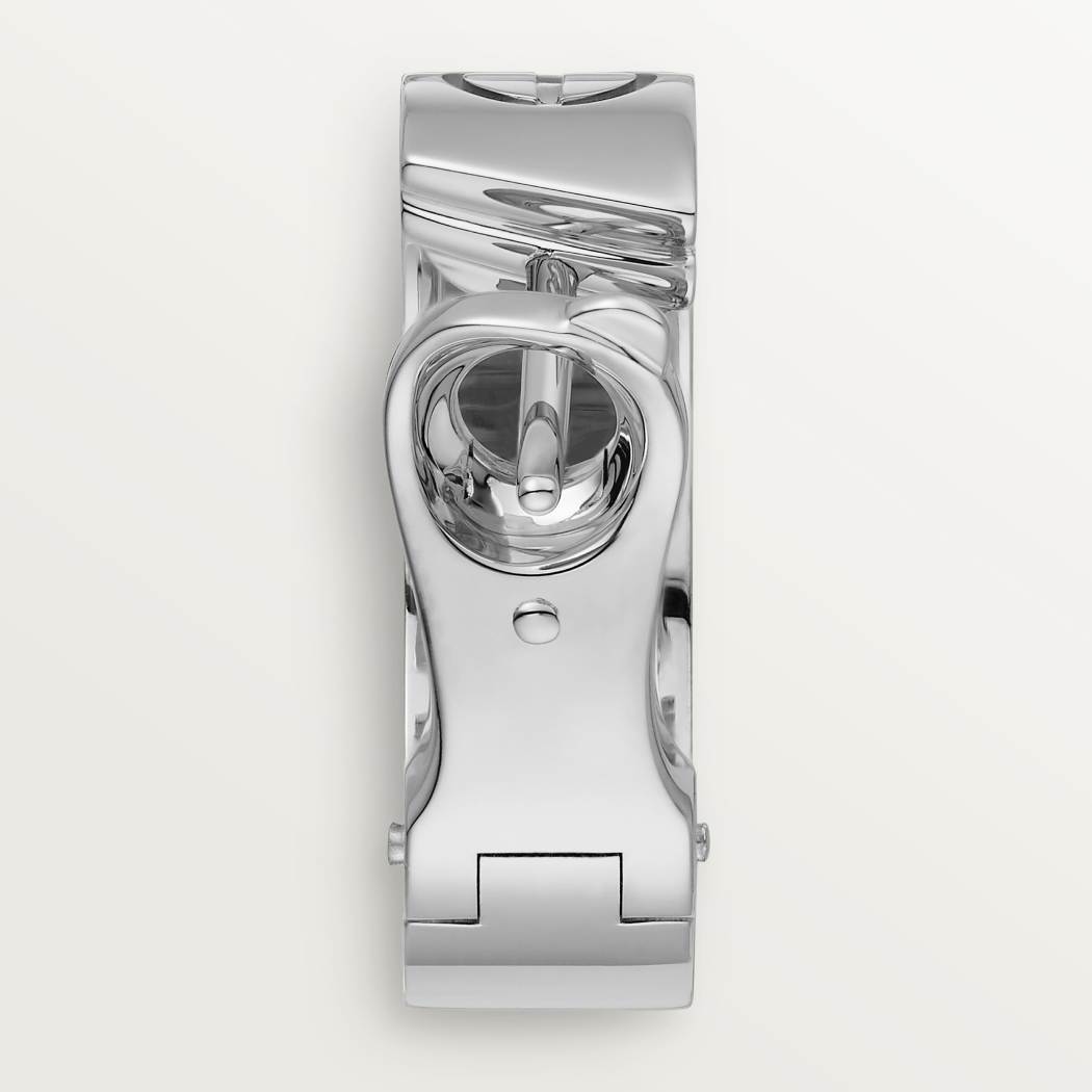 Cartier 18K white gold LOVE round 2-diamond earrings