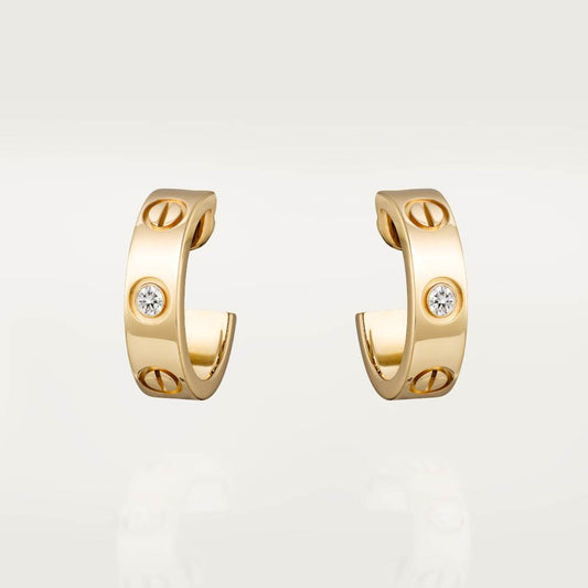 Cartier 18K gold LOVE round 2-diamond earrings