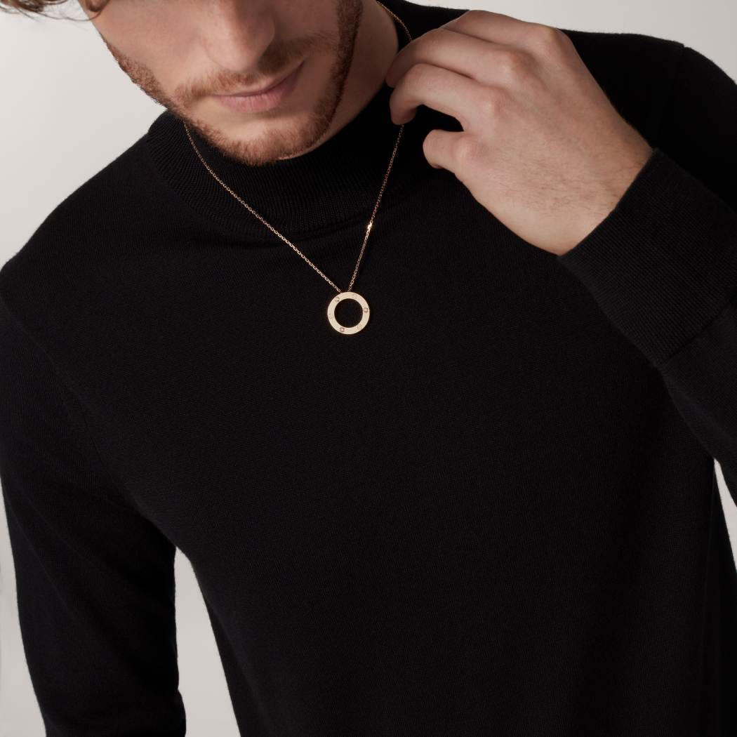 Cartier 18K gold LOVE 3 diamond Pendant necklace