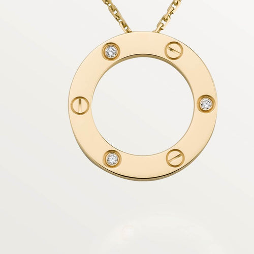 Cartier 18K gold LOVE 3 diamond Pendant necklace