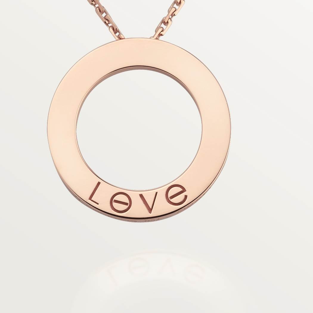 Cartier 18K rose gold LOVE 3 diamond Pendant necklace