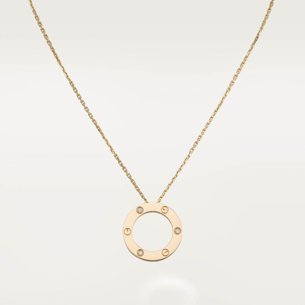 Cartier 18K gold LOVE 3 diamond Pendant necklace