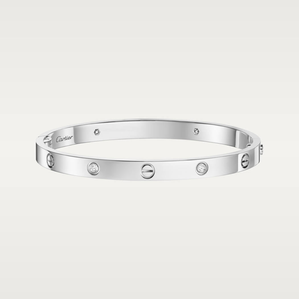 Cartier 4-diamond white gold Classic LOVE bracelet, 18K gold