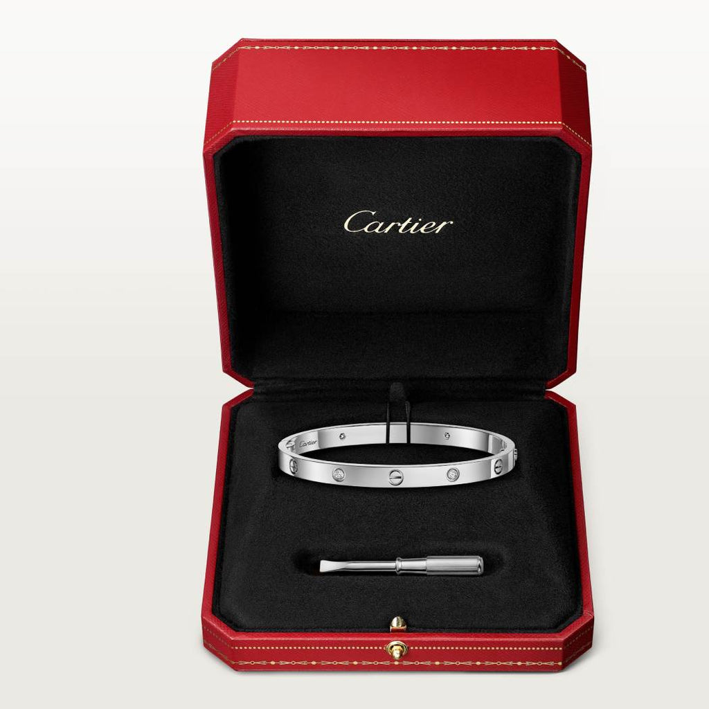 Cartier 4-diamond white gold Classic LOVE bracelet, 18K gold