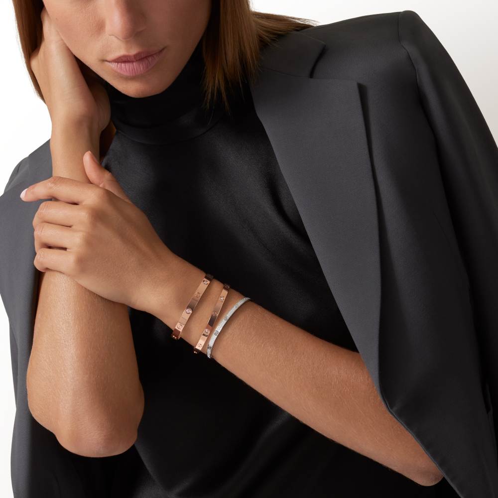 Cartier 4-diamond rose gold classic LOVE bracelet, 18K gold
