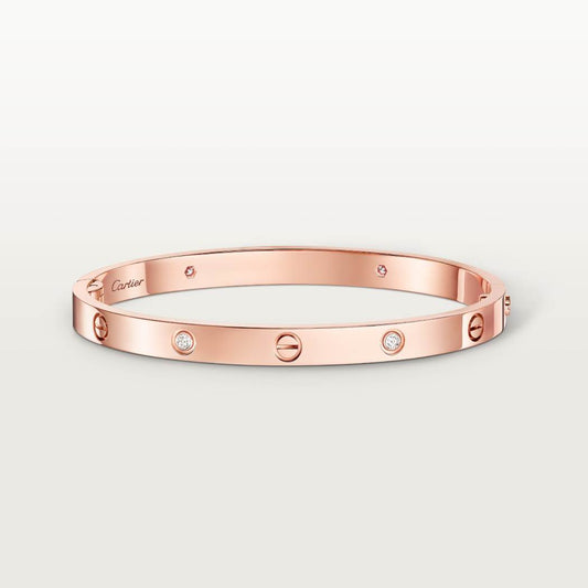 Cartier 4-diamond rose gold classic LOVE bracelet, 18K gold