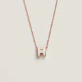 Hermes Mini Pop H White Pendant Rose gold necklace
