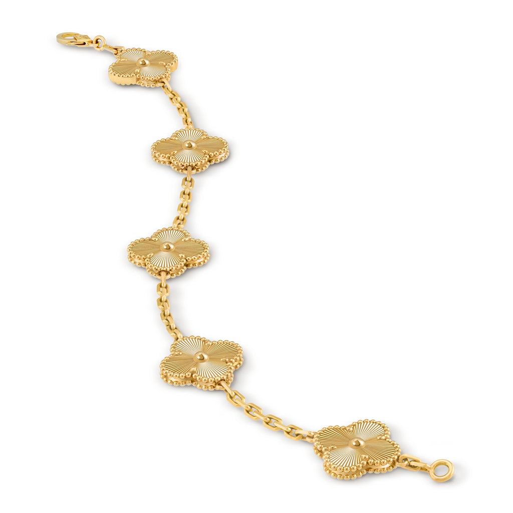 VCA Vintage Alhambra bracelet 5 motifs Gold Laser