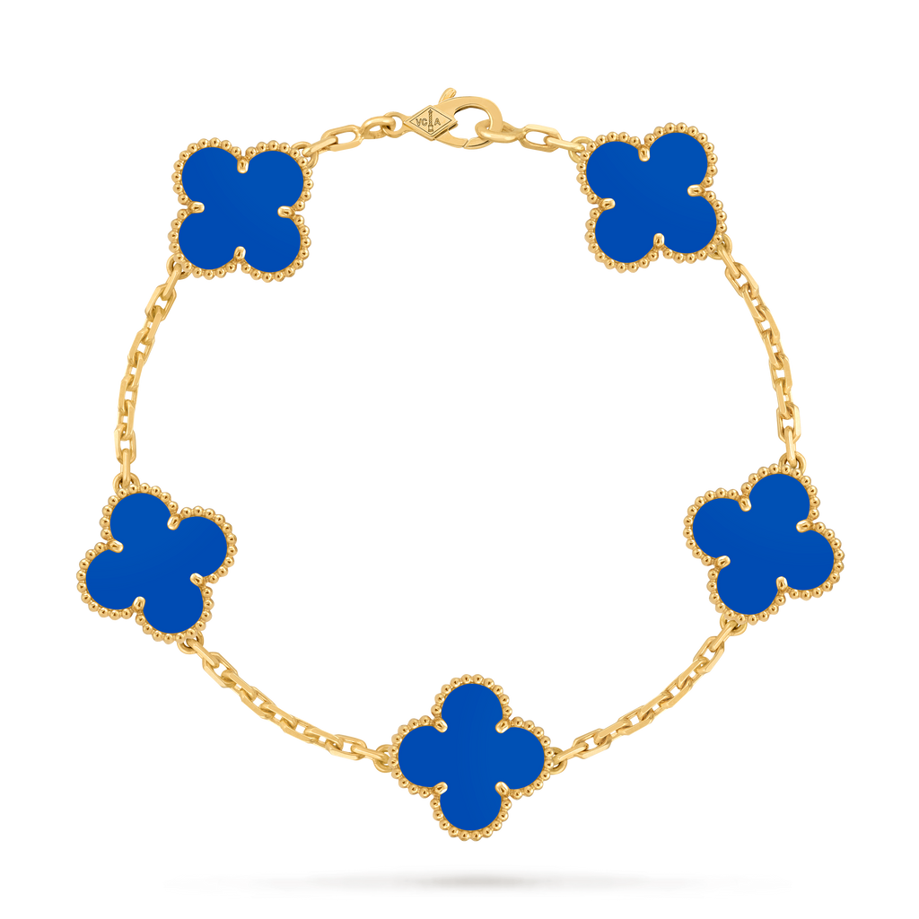 VCA Azure Alhambra - Blue Agate Statement Bracelet