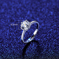 Wholesale S925 silver ring Korean style six-claw simulated diamond, simple jewelry